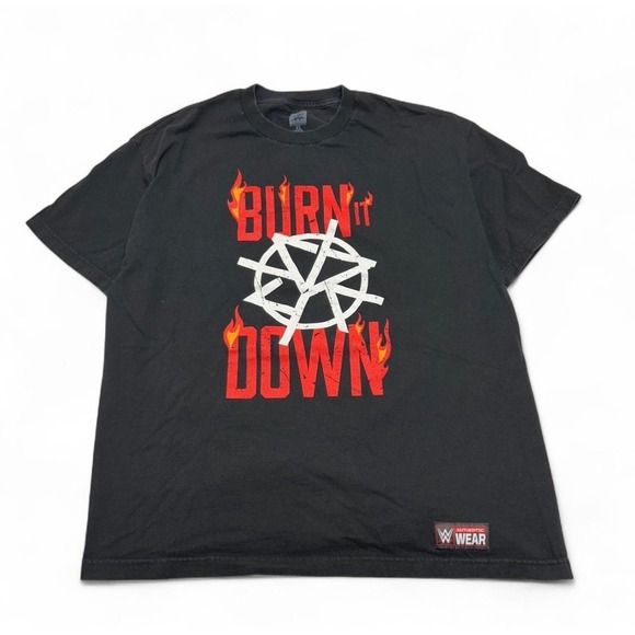 WWE Other - WWE Seth Rollins Burn It Down Black Graphic T-Shirt Mens XL Wrestling Tee